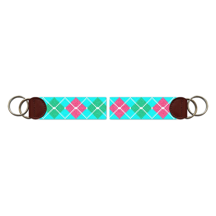 Argyle Needlepoint Key Fob 