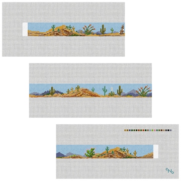 Arizona Desert Landscape Needlepoint Belt Kit Stitched Preview