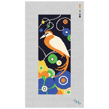 Art Deco Bird Needlepoint Kit Stitched Preview