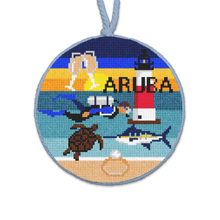 Aruba Needlepoint Ornament 