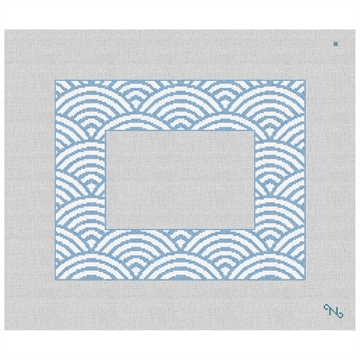 Asian Circles Picture Frame Needlepoint Kit Stitched Preview