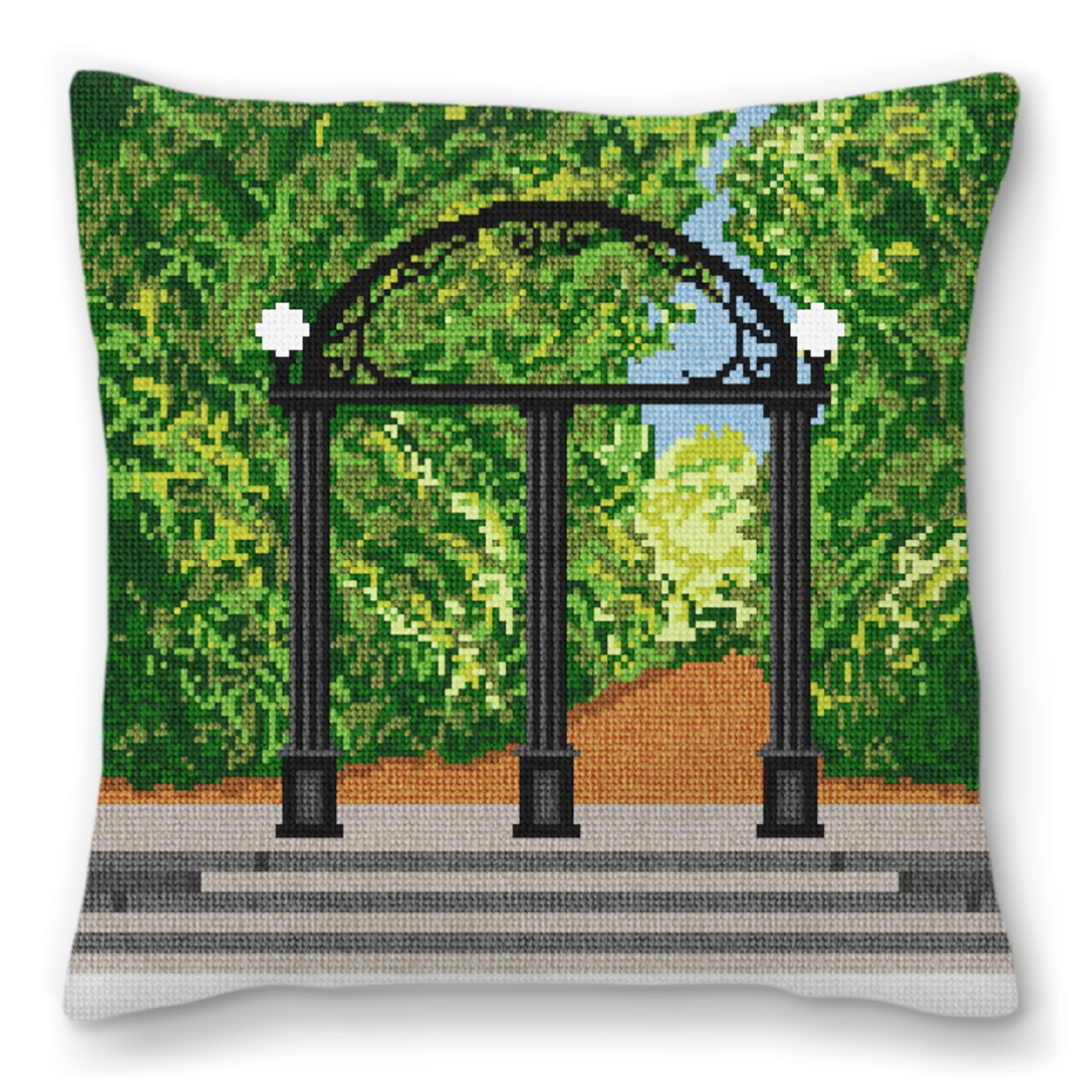 Athens Georgia Arch Needlepoint Pillow