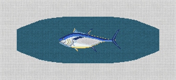 Atlantic Bluefin Tuna Cummerbund Needlepoint Kit Stitched Preview