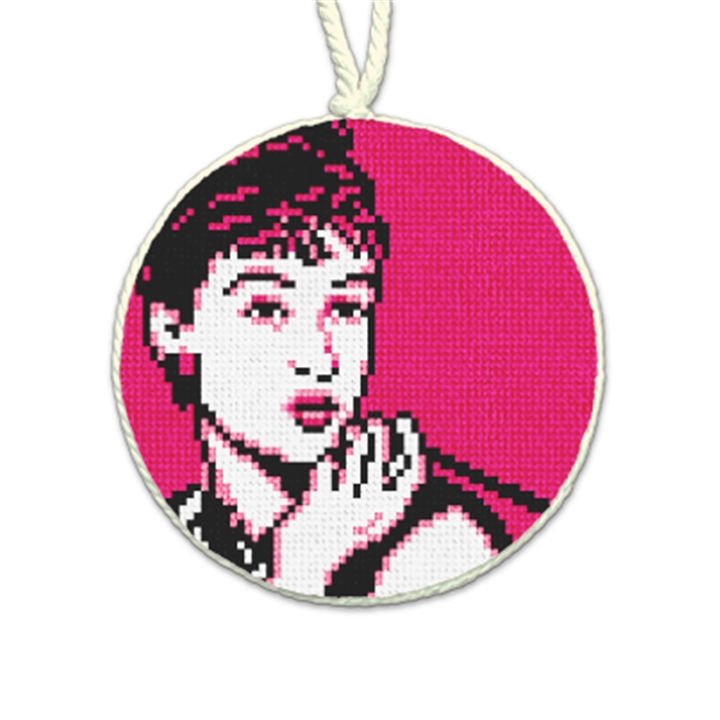 Audrey Hepburn Needlepoint Ornament 