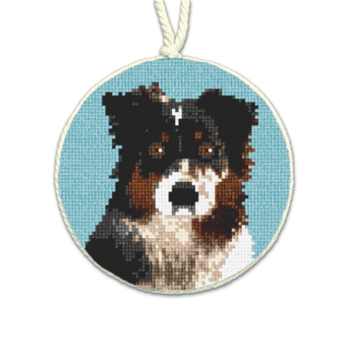 Australian Shepherd Needlepoint Ornament 