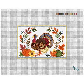 Autumn Blessings Needlepoint Door Hanger Kit Stitched Preview