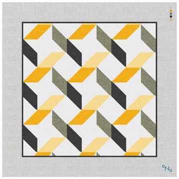 Autumn Vize Modern Needlepoint Kit Stitched Preview