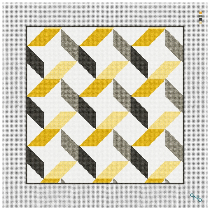 Autumn Vize Modern Needlepoint Kit Stitched Preview
