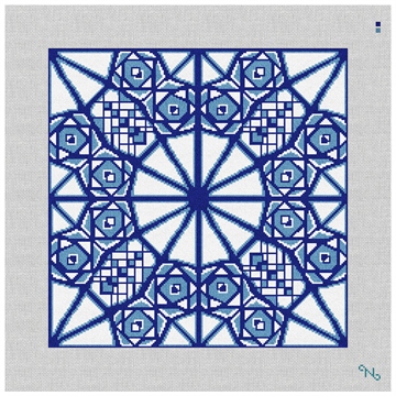 Aydin Needlepoint Pillow Kit Stitched Preview