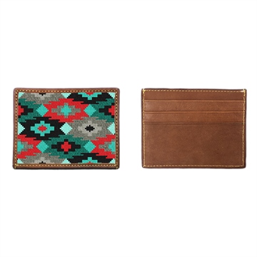 Aztec Needlepoint Card Wallet