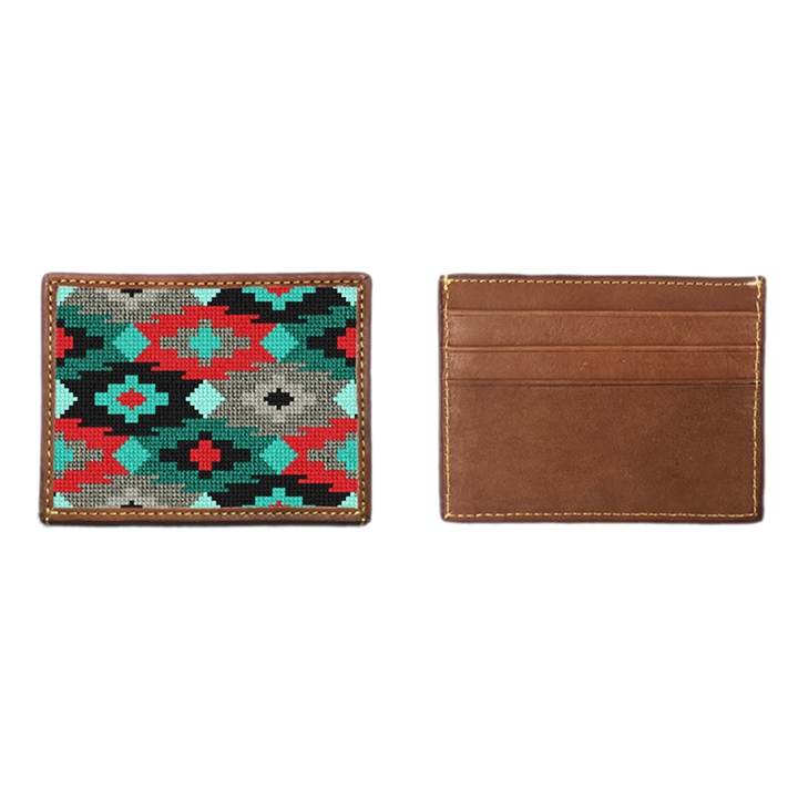 Aztec Needlepoint Card Wallet