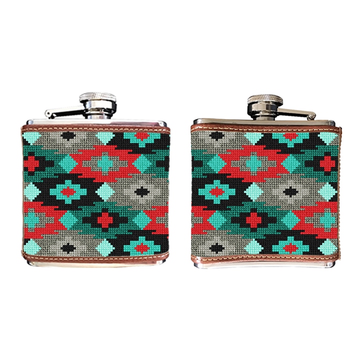 Aztec Needlepoint Flask 