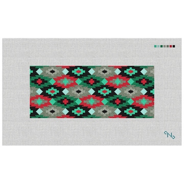 Aztec Needlepoint Flask Kit Stitched Preview