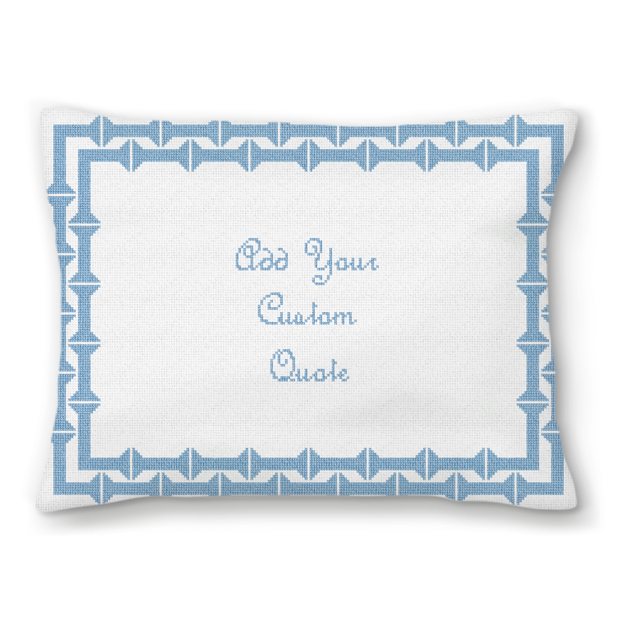 Azure Bamboo Personal Needlepoint Pillow