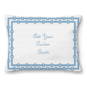 Azure Bamboo Personal Needlepoint Pillow