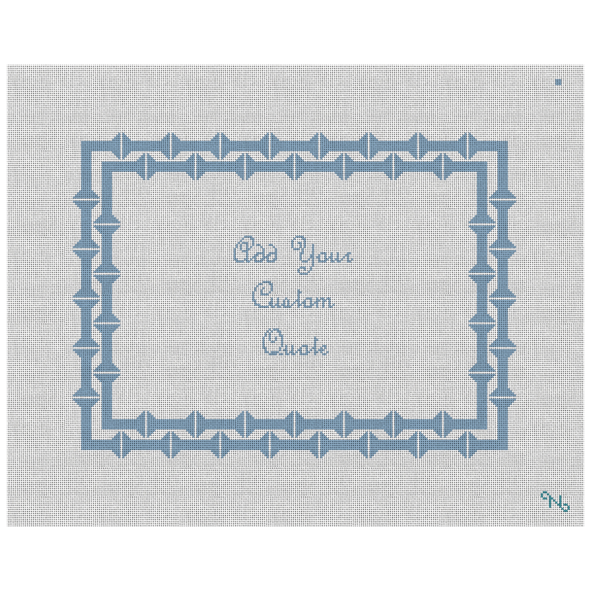 Azure Bamboo Personal Needlepoint Pillow Kit