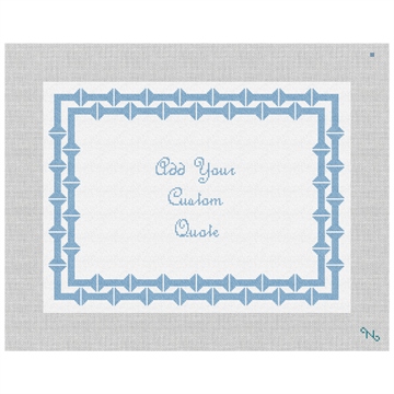 Azure Bamboo Personal Needlepoint Pillow Kit Stitched Preview