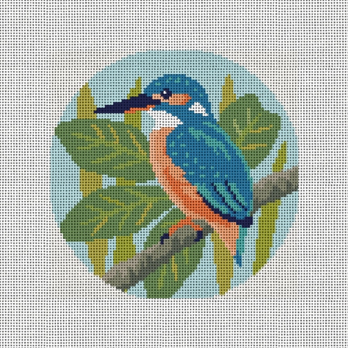 Azure Kingfisher Needlepoint Ornament Kit