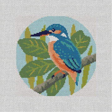 Azure Kingfisher Needlepoint Ornament Kit