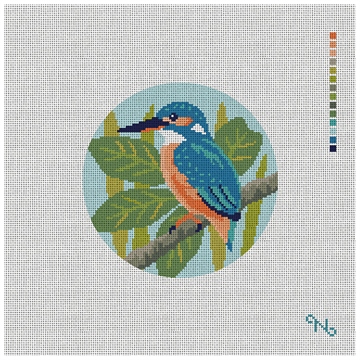 Azure Kingfisher Needlepoint Ornament Kit