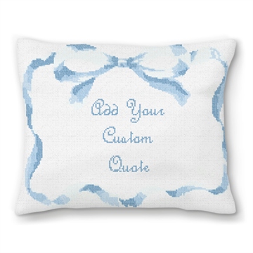Azure Ribbon Personal Needlepoint Pillow 