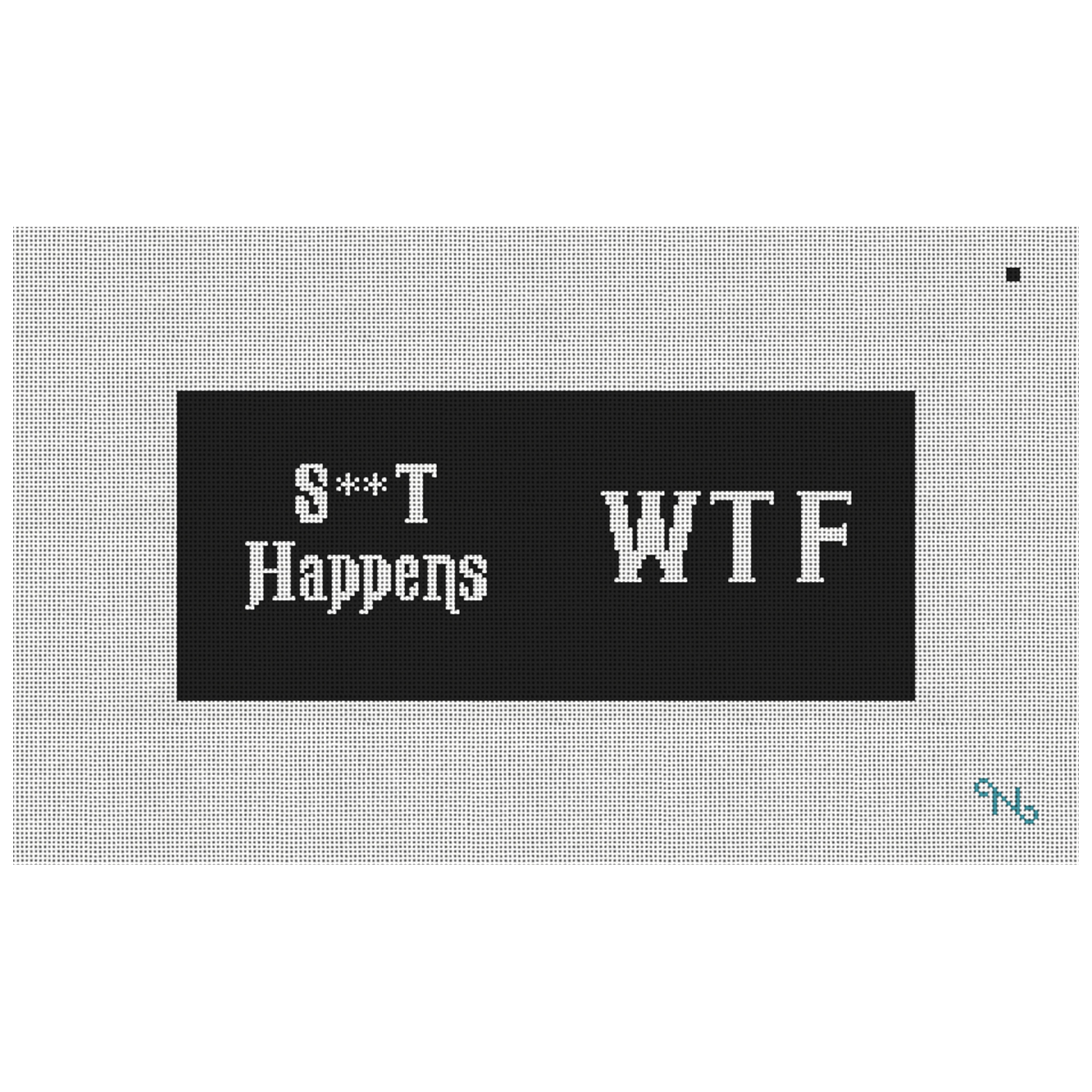 B/W WTF Needlepoint Flask Kit