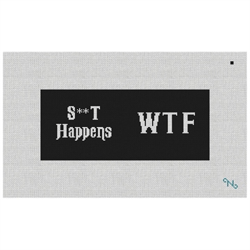 B/W WTF Needlepoint Flask Kit