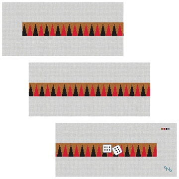 Backgammon Needlepoint Belt Kit Stitched Preview
