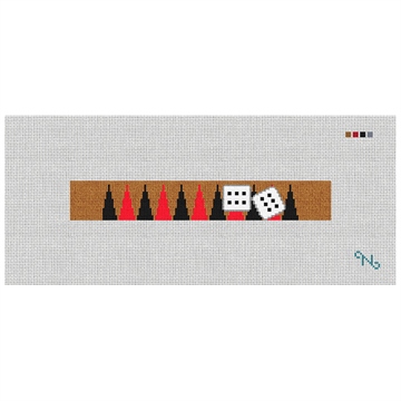 Backgammon Needlepoint Key Fob Kit Stitched Preview