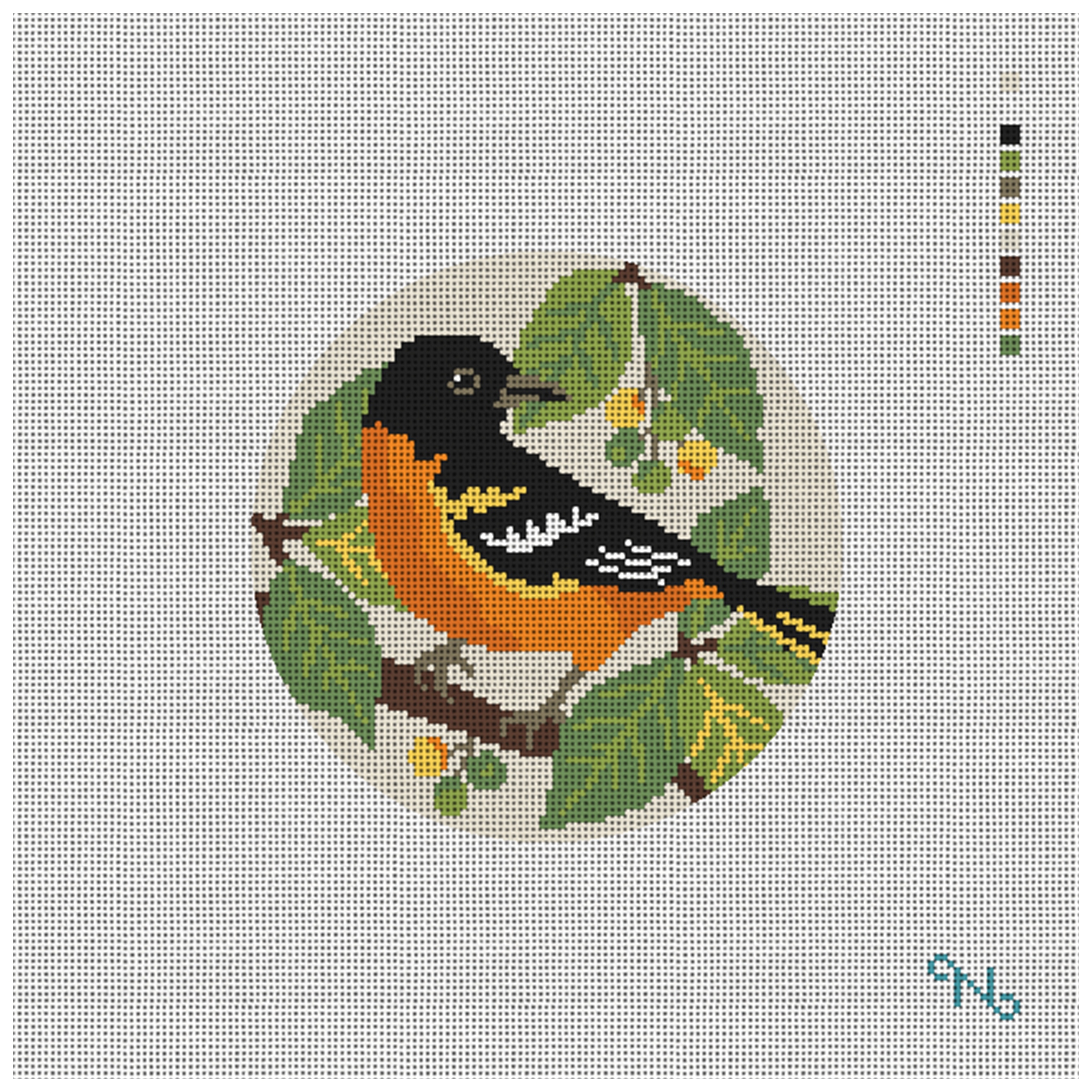 Baltimore Oriole Needlepoint Ornament Kit