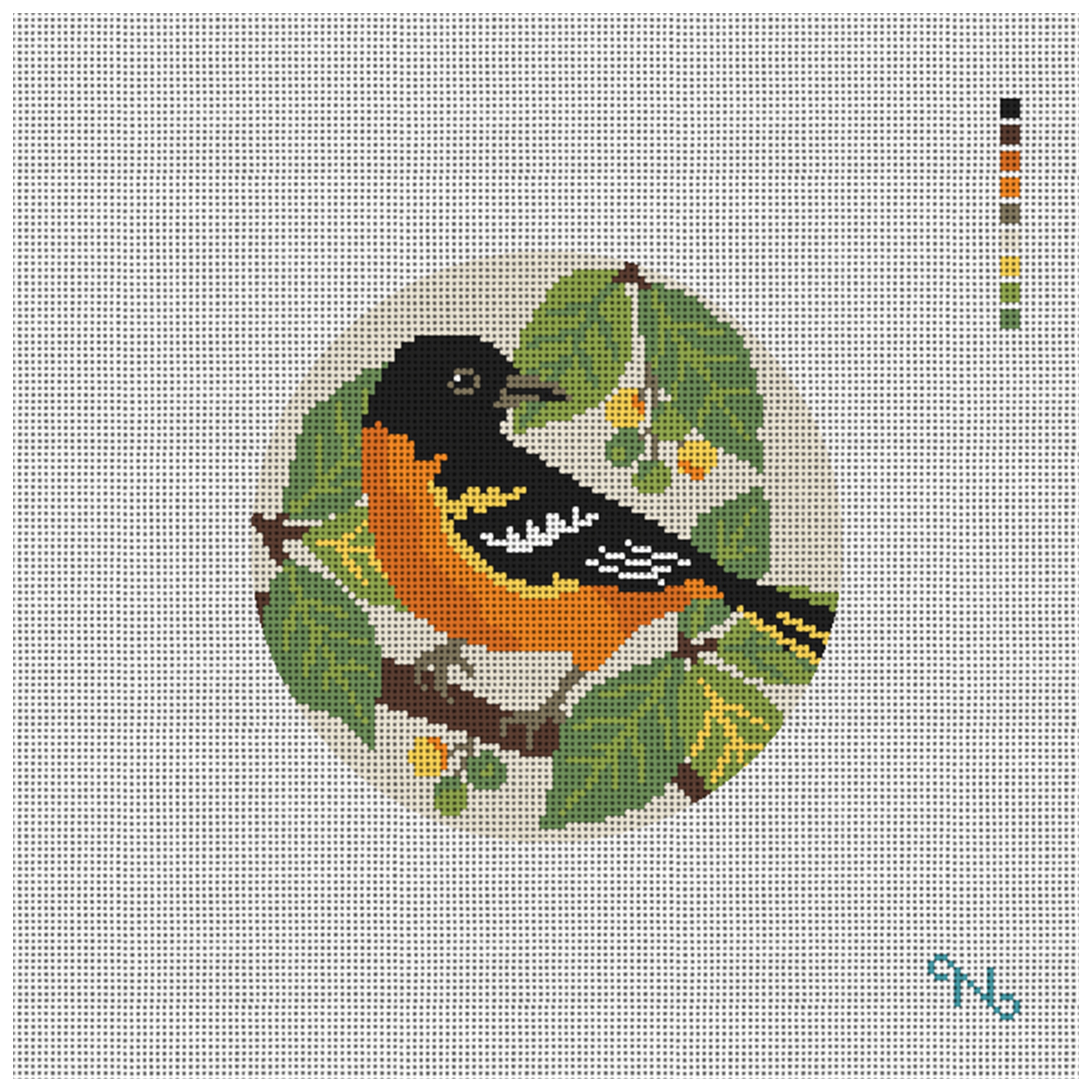 Baltimore Oriole Needlepoint Ornament Kit