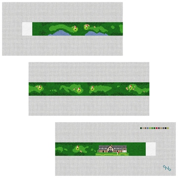 Bandon Dunes Golf Course Needlepoint Belt Kit Stitched Preview