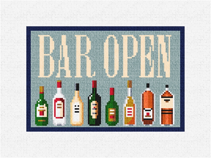 Bar Open Needlepoint Door Hanger Kit
