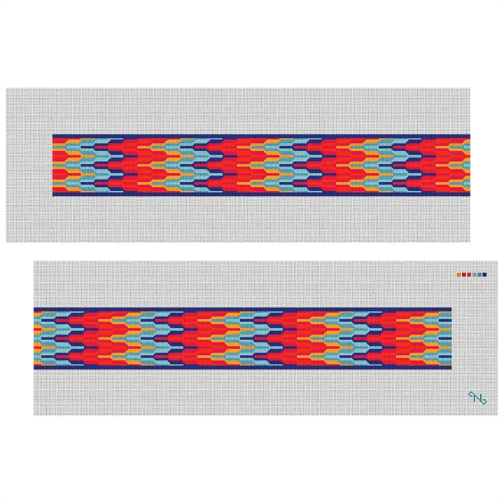 Bargello Purse Guitar Strap Needlepoint Kit Stitched Preview