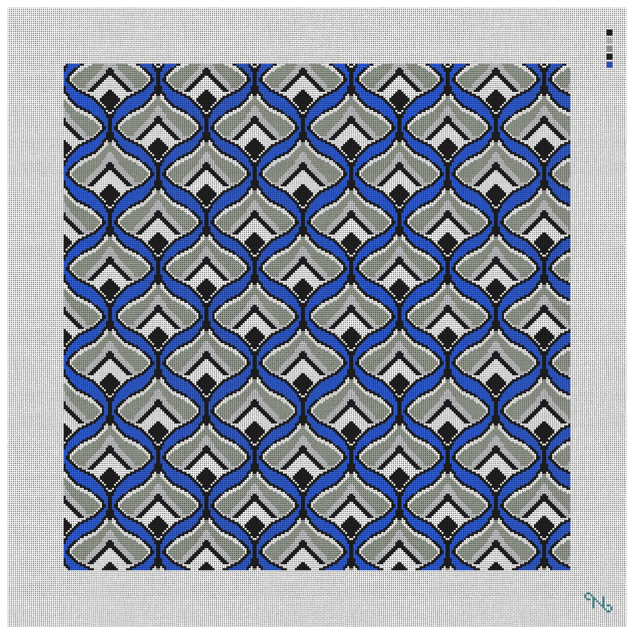 Bargello Vichy Pillow Needlepoint Kit