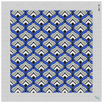 Bargello Vichy Pillow Needlepoint Kit Stitched Preview