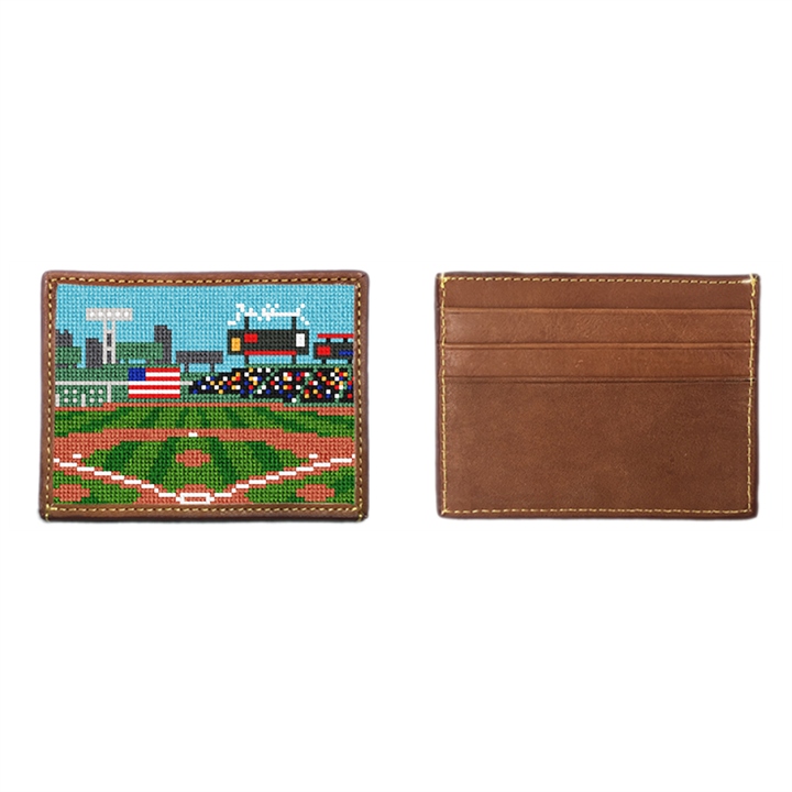 Baseball Field Needlepoint Card Wallet