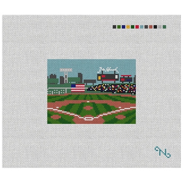 Baseball Field Needlepoint Card Wallet Kit