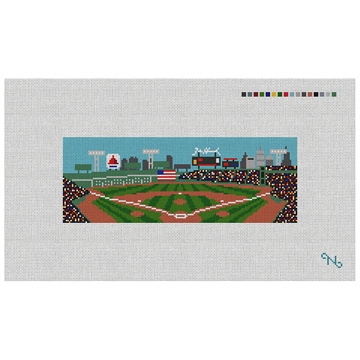 Baseball Field Needlepoint Wallet Kit