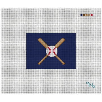 Baseball Needlepoint Card Wallet Kit