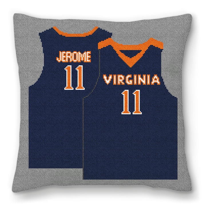 Basketball Jersey Needlepoint Pillow