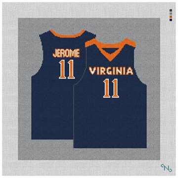 Basketball Jersey Needlepoint Pillow Kit Stitched Preview