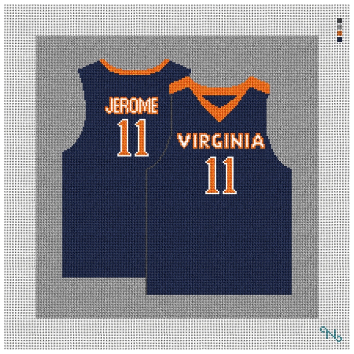 Basketball Jersey Needlepoint Pillow Kit Stitched Preview