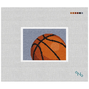 Basketball Needlepoint Card Wallet Kit Stitched Preview