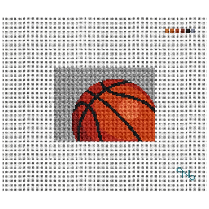 Basketball Needlepoint Card Wallet Kit Stitched Preview