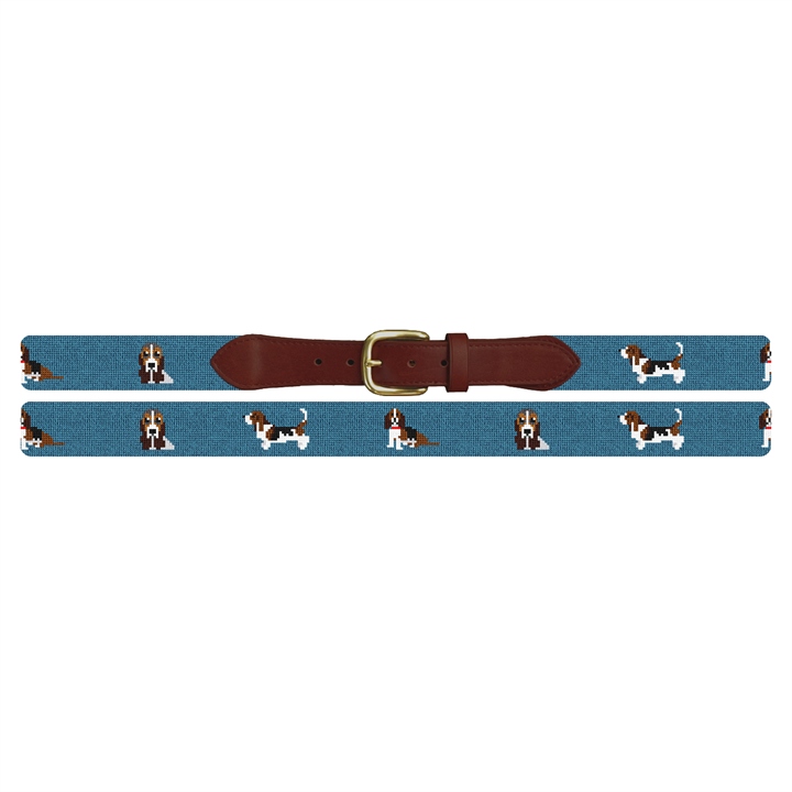 Basset Hound Needlepoint Belt 