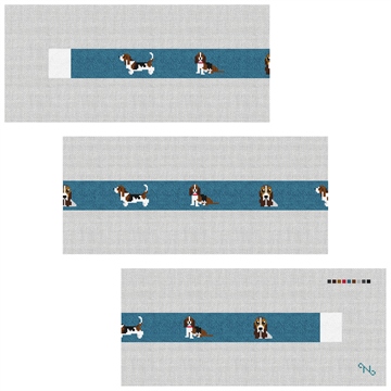 Basset Hound Needlepoint Belt Kit Stitched Preview