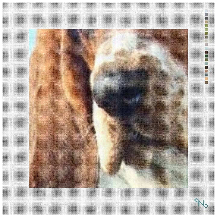 Basset Hound Needlepoint Pillow Kit Stitched Preview