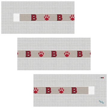 Bates College Bobcats Needlepoint Belt Kit Stitched Preview