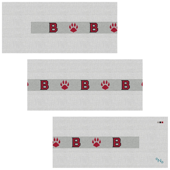 Bates College Bobcats Needlepoint Belt Kit Stitched Preview